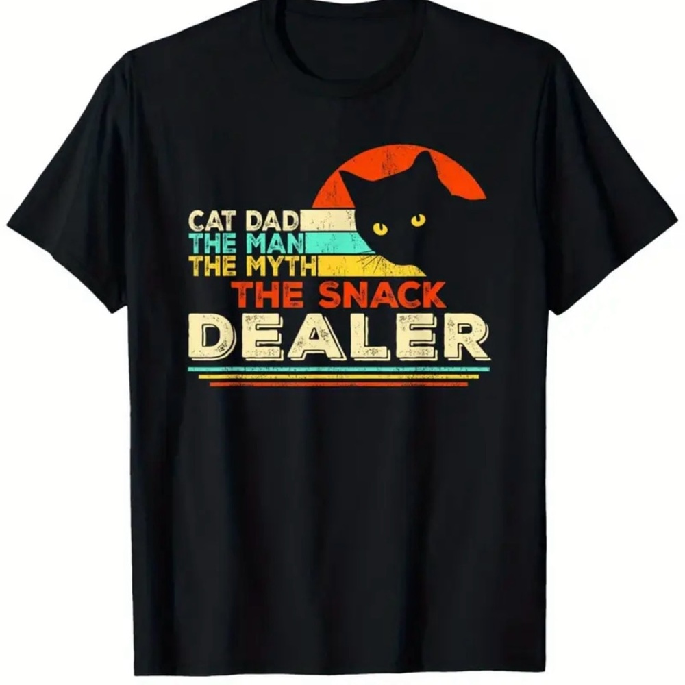 Black Cat Dad T-Shirt - The Snack Dealer